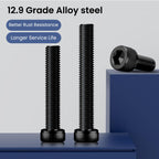 BNUOK 120pcs M4 x 16mm Hex Socket Head Cap Screws Bolts, 12.9 Grade Alloy Steel, Black Oxide Finish, Allen Socket Drive, Full Threads,with Hex Spanner