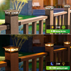Solar Post Cap Lights Outdoor 6pack, Waterproof Solar Powered Deck Fence Post Lights for 4x4 Wood/Vinyl Posts, Solar Outdoor LED Light with Cool/Warm Lighting Decorate Garden Patio Porch…