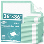 MILDPLUS Bed Pads with Adhesive Strips 36''X36'', 30 Count Chucks Disposable Underpads Extra Large Thicker Incontinence Pads for Unisex Adult, Senior, Kids and Pet