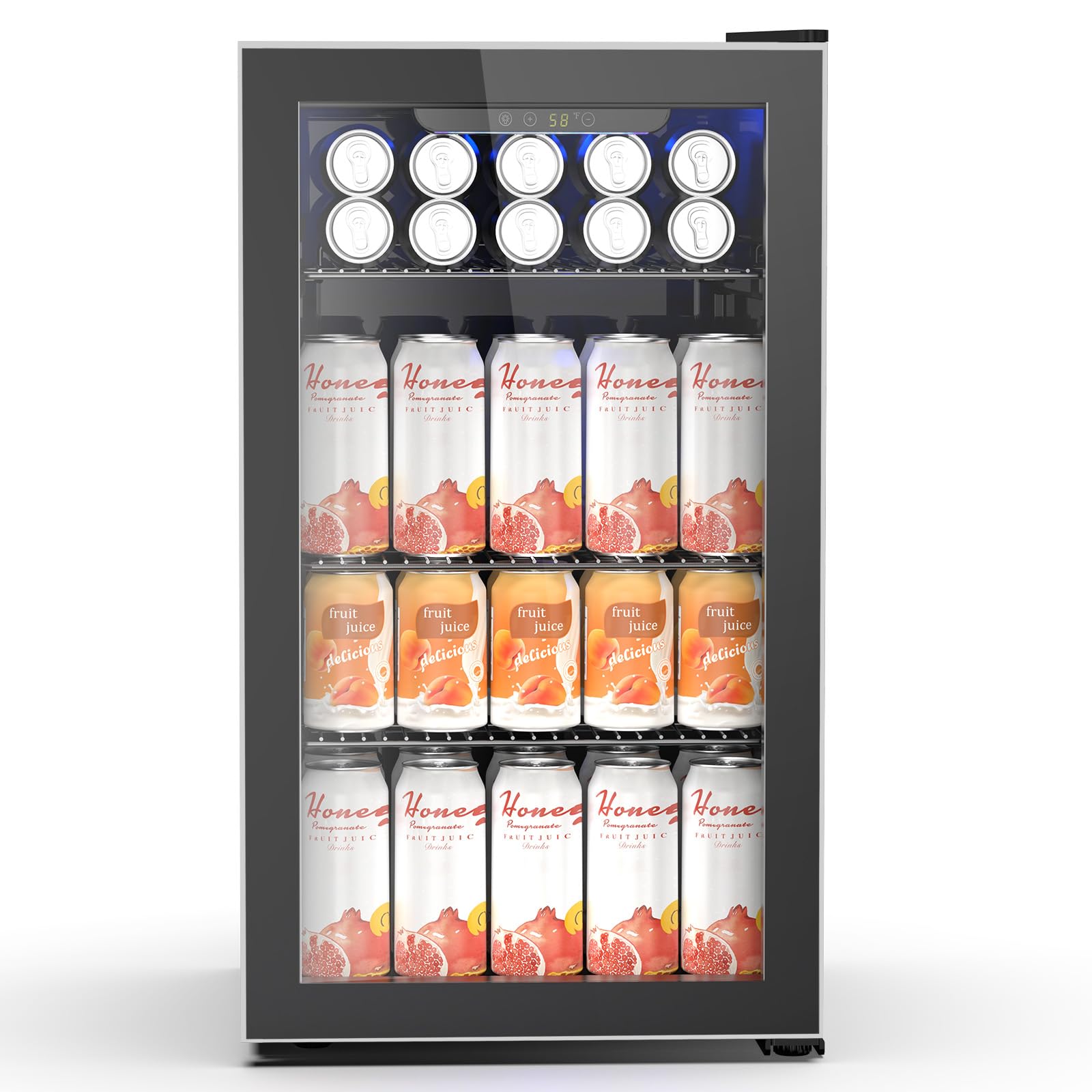 Electactic 26 Bottle Wine Cooler 130 Can Beverage Refrigerator, Small Freestanding Cabinet Wine Cellar with 32℉-61℉ Temperature Control Glass Door, Black