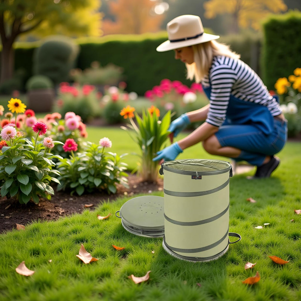 YUDI & GARDEN 45 Gallon Hard Bottom Collapsible Garden Bag