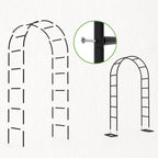 Trellume Garden Arch Trellis for Climbing Plants Outdoor, Wedding Arch with Base-94.5"(H)*55"(W), Balloon Arch Stand for Ceremony Valentines Day Birthday Baby Shower Garden Floral