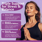 HyberVive Saffron Supplements with Ashwagandha & L-Theanine - 368.5MG - Mood Balance, Stress Relief & Mental Clarity – Cortisol Support for Women & Men, Made in USA, 90 Vegan Capsules