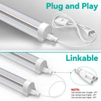 JESLED 4FT Grow Lights, 5000K Full Spectrum Sunlight White, V-Shaped Beam