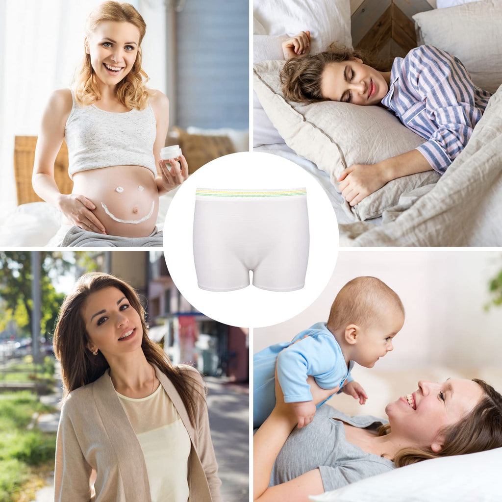 12 Pack Mesh Underwear Postpartum Must Have Hospital Provide Washable Breathable Undies for Delivery, Surgical,Traveling (L/XL(13-39 in)) White
