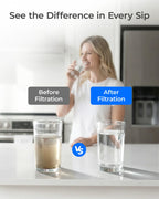 Waterdrop LT1000PC ADQ747935 Refrigerator Water Filter and Air Filter, Replacement for LG® LT1000P®, LMXS28626S, LFXS26973S, LFXS26596S, LFXS28596S, ADQ74793501, ADQ74793502 and LT120F®, 2 Combo
