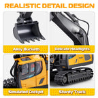 Remote Control Excavator Toys, 11 Channel 1:20 RC Construction Truck