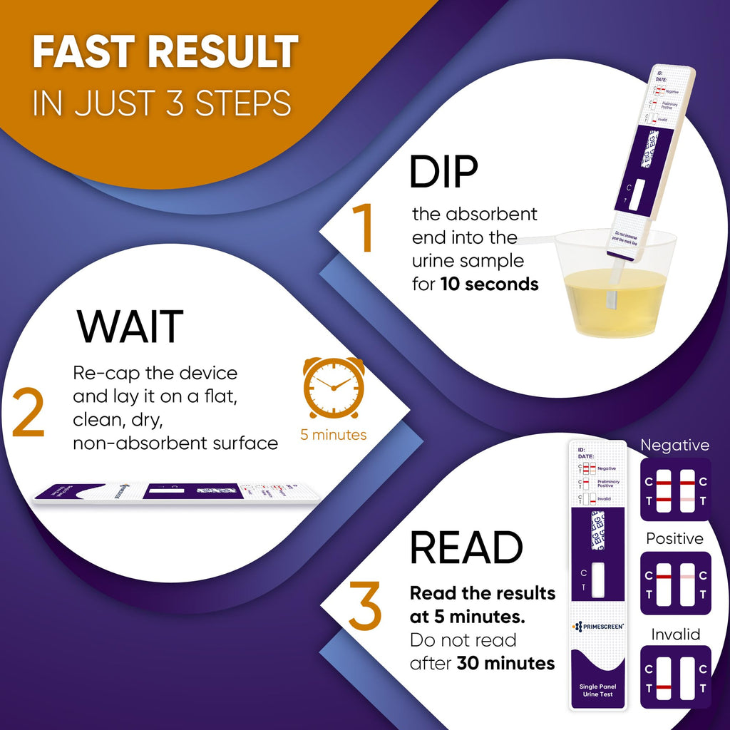 Prime Screen [25 Pack] EtG Alcohol Urine Test - at Home Rapid Testing Dip Card Kit - 80 Hour Low Cut-Off 300 ng/mL - WETG-114
