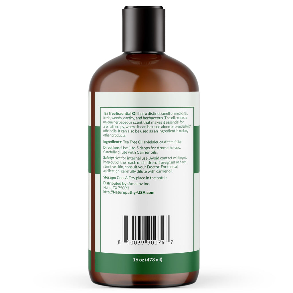 Naturopathy Tea Tree Essential Oil, Therapeutic Grade, Premium Quality Perfect for Aromatherapy (16 fl oz)