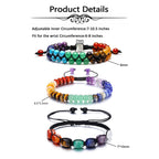 Top Plaza Beaded Chakra Bracelets for Women Men Anxiety Jewelry