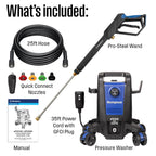 Westinghouse ePX3500 Electric Pressure Washer, 2500 Max PSI 1.76 Max GPM with Anti-Tipping Technology, Onboard Soap Tank, Pro-Style Steel Wand, 5-Nozzle Set, for Cars/Fences/Driveways/Home/Patios