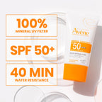 Avène Mineral Sunscreen Multi-Defense Fluid SPF 50+, Clean Formula Sunscreen for Sensitive Skin, Sheer, Water Resistant, Non-Whitening, Antioxidant Protection, 1.3 Fl Oz