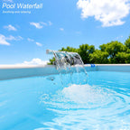 NICENICY Pool Waterfall for Above Ground Pools, Swimming Pool Waterfall Fountain, Smooth Flowing Pool Waterfall for Relaxation, Fits 1.2" to 4.7" Above-Ground Pool Frames