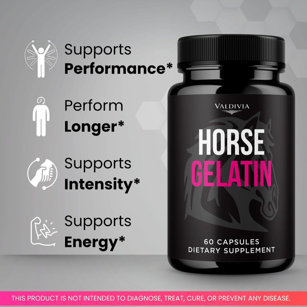 Valdivia (5 Pack) Horse Gelatin Capsules - Official HorseGelatin Supplement, Premium Formula, Natural Vitamins for Health & Wellness - 300 Capsules for 5 Months