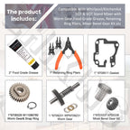 Worm Gear Kit 9706529, 9709511, 9703337, 9709231 Compatible With Whirlpool/KitchenAid 5QT & 6QT Stand Mixer with Worm Gear, Food Grade Grease, Retaining Ring Pliers, Mixer Bevel Gear Kit etc