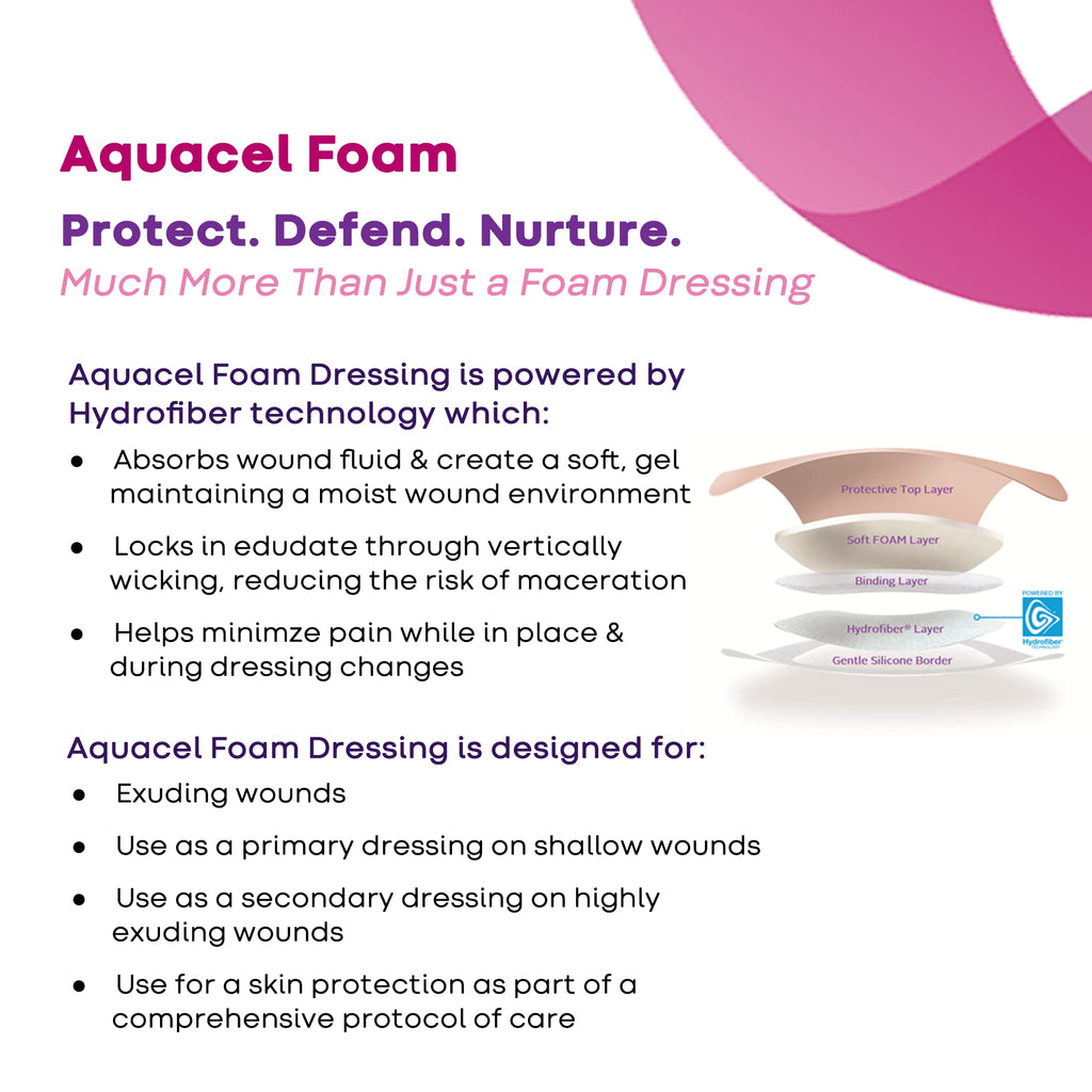 ConvaTec AQUACEL Extra 4"x5" Hydrofiber Absorbant Dressing for Moderate to Highly Exuding Wounds, Non-Woven Two-Dimensional Strengthening Fibers, Rectangle, 10ct Box
