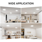 WKONCLDY Two Pack 3200lm LED Flush Mount Ceiling Light, Super Slim 12 inch LED Ceiling Light, 5000K LED Ceiling Light for Bedroom, Living Room, Dining Room, Office, Garage, Warehouse…