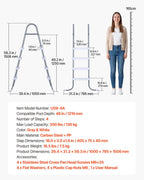 VEVOR Above Ground Pool Ladder, 4-Step Steel A-Frame Swimming Pool Stairs for 48 in High Wall, 300 lbs Capacity Entry/Exit Steps with Secure Non-Slip Sturdy Wide Step, Easy Setup, Gray & White