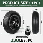 13 Inch 1 PC Rubber Pneumatic Replacement Tires and Wheels 4.00-6 with 5/8'' Axle Bore Hole, Inflated Air Wheel for Wheelbarrow/Wagon/Hand Truck/Trolley/Garden Scooter etc.