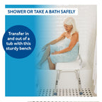 Carex Shower Bench and Shower Chair For Elderly and Disabled with Height Adjustable Legs, Tub Bench Converts to Right or Left Hand Entry, Shower Chair For Bathtub