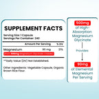 Magnesium Glycinate 500mg Chelate Capsules – 240 Count – 90mg Elemental Magnesium Per Serving – High Absorption Supplement – Non-GMO, Gluten Free – Made in USA