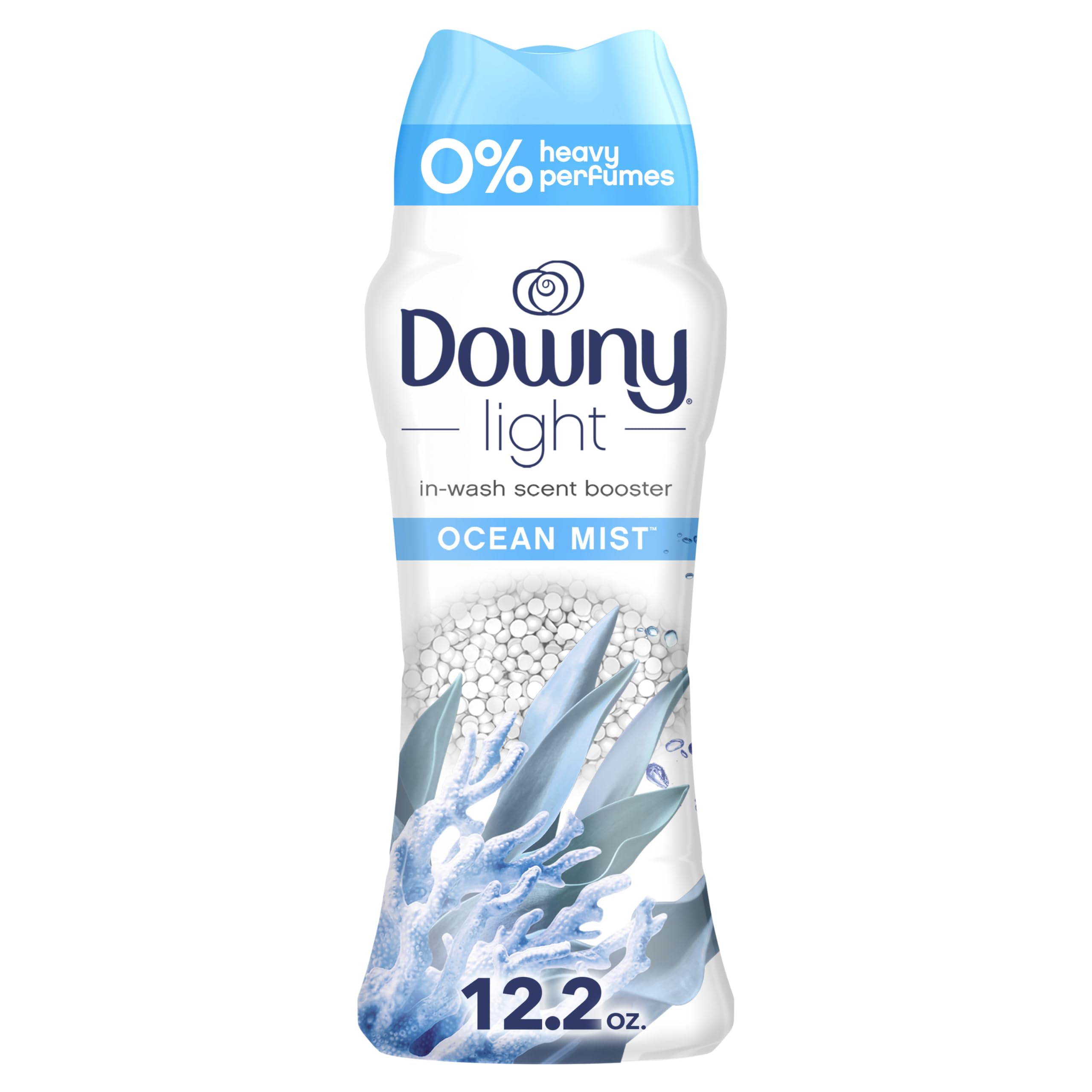 Downy Light Laundry Scent Booster Beads, Ocean Mist Scent, 12.2 OZ, In-wash fabric beads designed to be gentle with a light boost of scent, No Heavy Perfumes