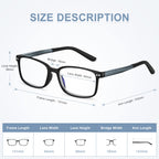 EASY READ 2 Pairs Sporty Style Reading Glasses for Men，Rectangular TR90 Blue Light Blocking Readers with Spring Hinge(Magnification 1.50,Black/Blue)