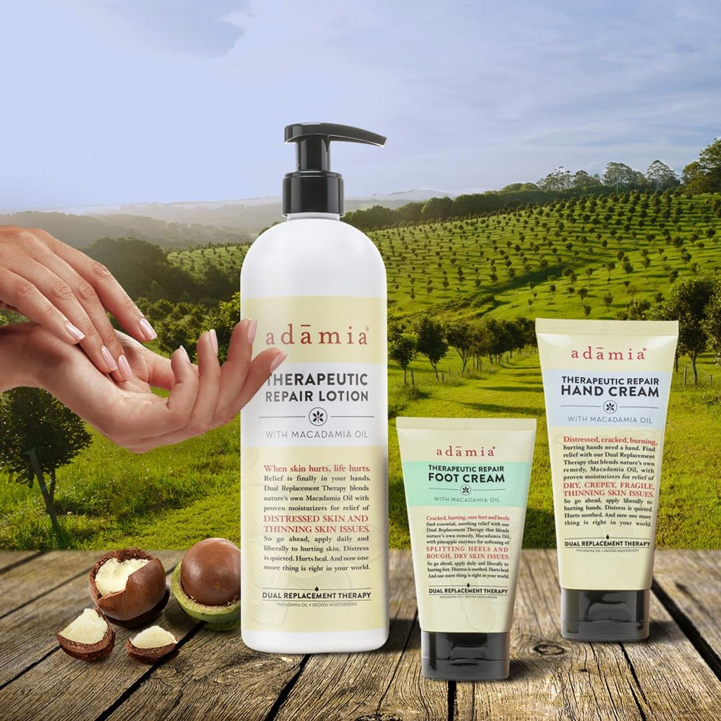 Adamia Therapeutic Repair Lotion with Macadamia Nut Oil and Promega-7, Fragrance Free, Paraben Free, Non GMO, 16 Fl Oz (355337-BC00395319)
