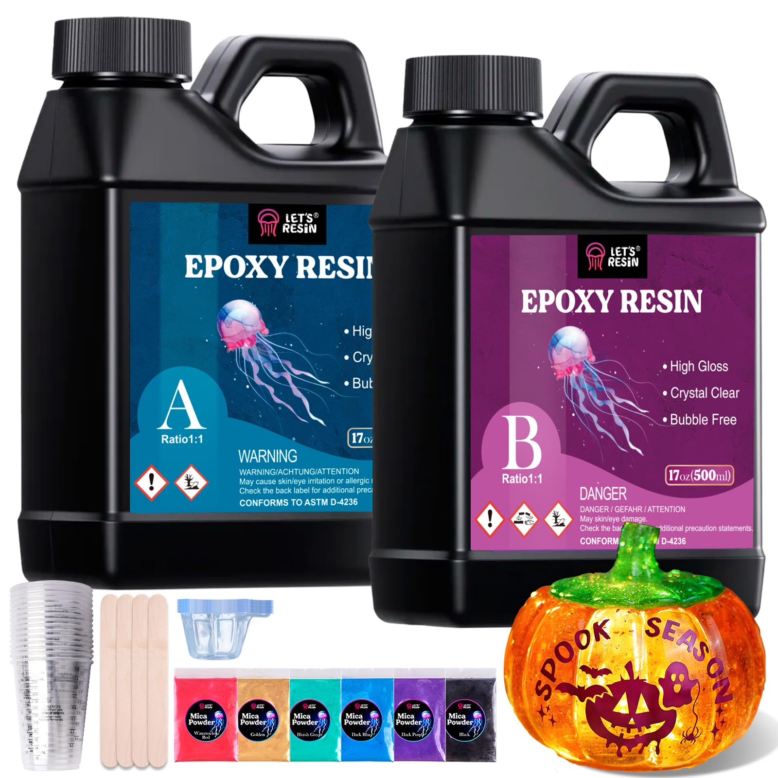 LET'S RESIN 34oz Crystal Clear Epoxy Resin, Casting Resin for Beginners