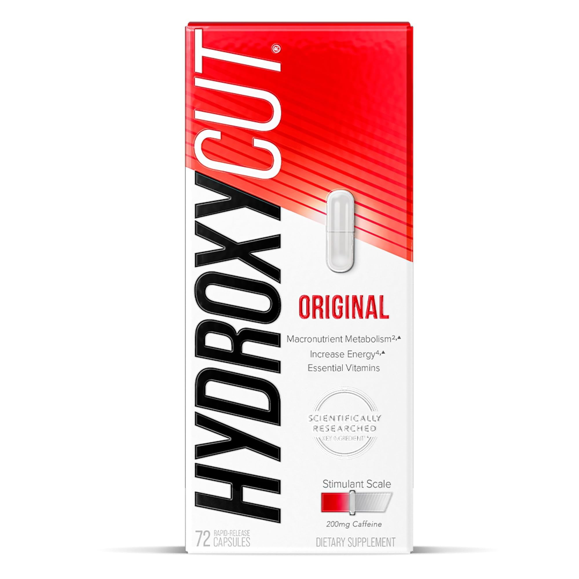 Hydroxycut Original - Thermogenic Supplement - Metabolism & Energy Support - Caffeine 200 mg, C. canephora robusta, Apple Cider Vinegar, Vitamins B & D - for Men & Women - 72 Rapid-Release Capsules