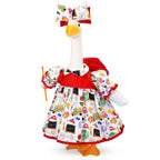 JcHrmers Back to School Porch Goose Outfits Includes Bow Headband Red Schoolbag Doll Collar Dress and Pencil for 23'' Cement Goose Statue for Garden Patio Lawn Yard Outdoor Decoration