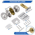 Plustool 8 Pack Brushed Nickel Door Knobs,Privacy Door Knob with Lock, Interior Doorknobs Silver, Keyless Door Locks Set for Bedrooms Bathrooms, Reversible for Left/Right Door Handle