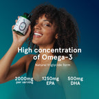 Puori Omega 3 Fish Oil - Ultra Pure 2000mg x 240 Softgels - Heart, Brain and Eye Health Supplement - Burpless, IFOS Certified, Non-GMO Capsules - O3-2000mg EPA 1250mg DHA 500mg