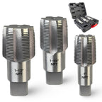 3-Piece NPT Pipe Tap Set, Precision Carbon Steel Tap Set for Clean Accurate Threads, 1", 1-1/4", 1-1/2" NPT Tap, Perfect for Plumbers Mechanics DIYers, with Durable Plastic Case.