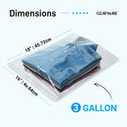 Large Storage Bags With Zipper Top - 3 Gallon Size, 16" x 18", Extra Large Plastic for Clothes, Travel, Moving, Large Reusable freezer bags, BPA-Free, 2-mil Thick (X-Large, 25, Count)