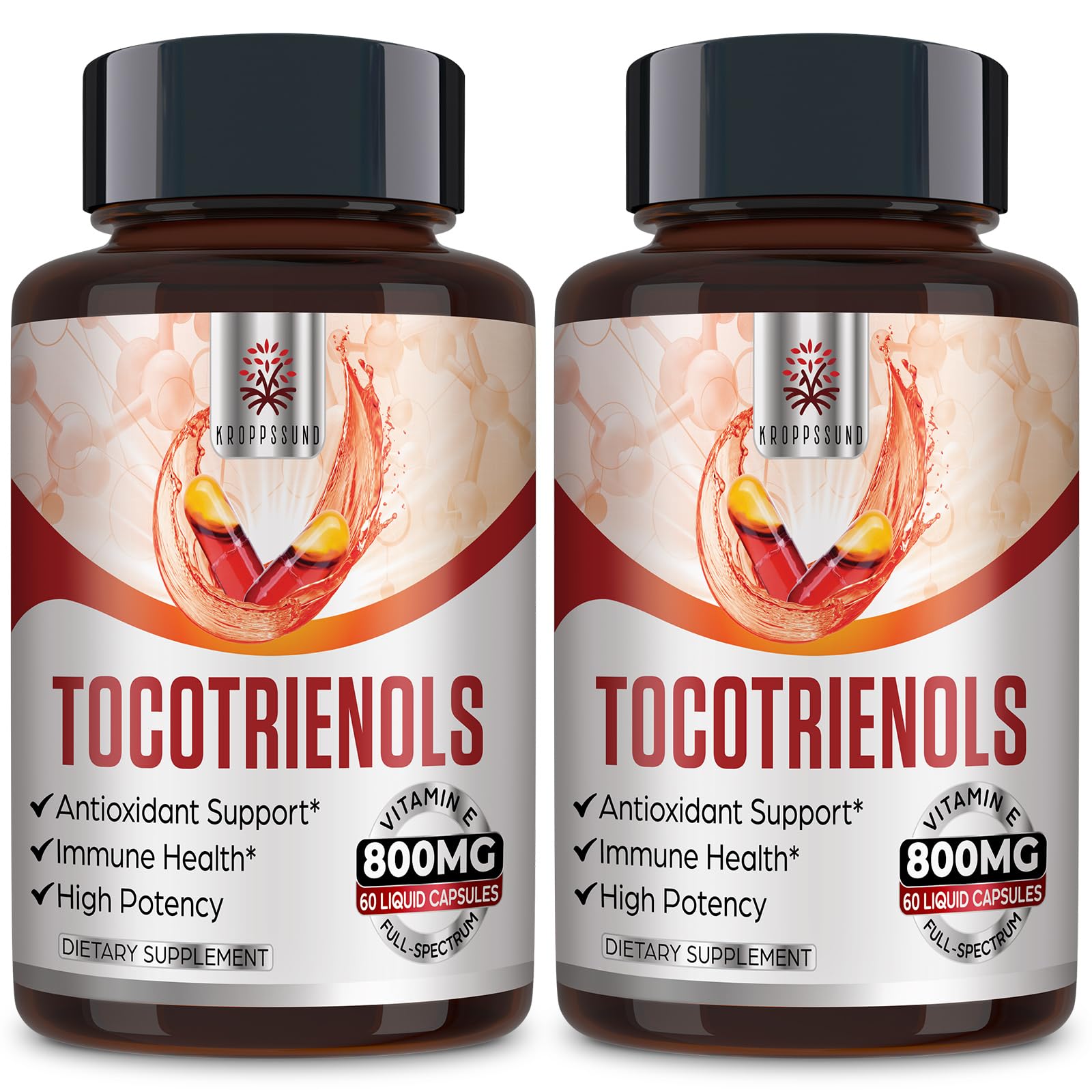 Tocotrienol Supplement Full Spectrum, Cutting-Edge Fusion Technology,Tocotrienol Vitamin E-Tocotrienols 800mg,Powerful Antioxidant,Cardiovascular,Highest Absorption Rate -120 Liquid-Filled Capsules