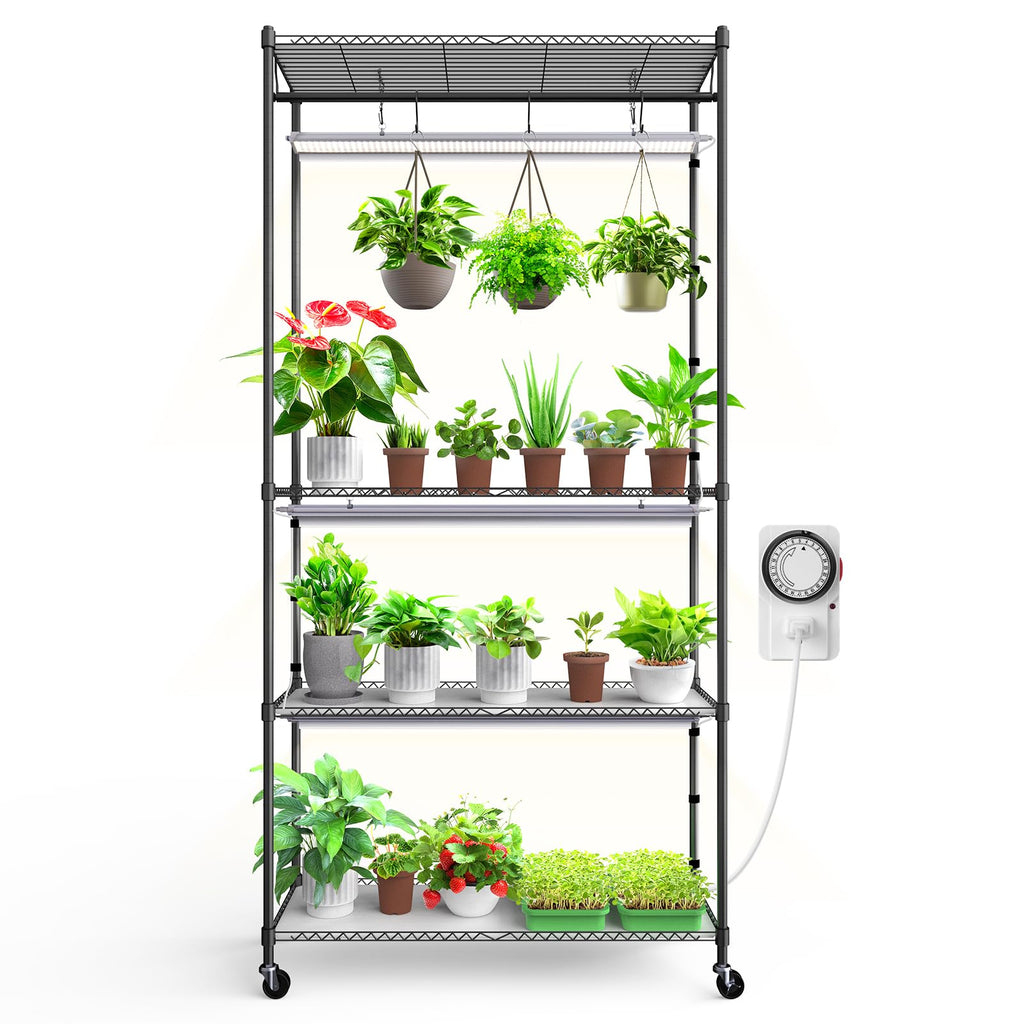 Barrina CX3 Plant Stand with Grow Light, 4-Tier, 108W, 35.4x13.8x70.9IN