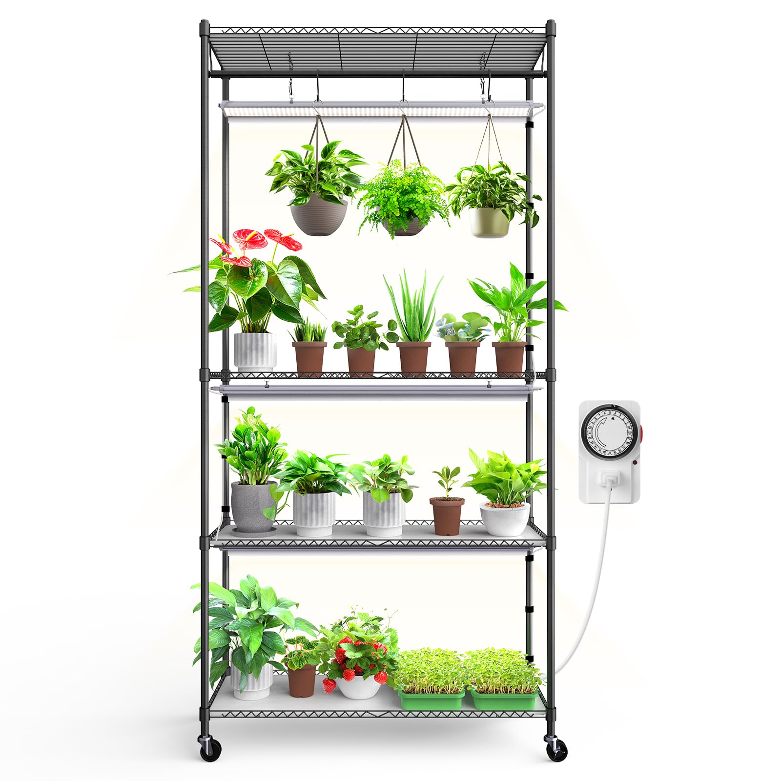Barrina CX3 Plant Stand with Grow Light, 4-Tier, 108W, 35.4x13.8x70.9IN