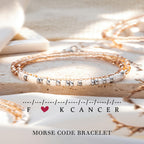 ASKRAIN Cancer Gifts for Women, Morse Code Bracelets Unique Breast Cancer Patients Chemo Survivor Comfort Gifts for Women, Inspirational Uplifting Gift for Female