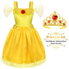 LIMIROLER 18 Pcs Princess Dress Up Clothes for Girls Role Play Gift Set