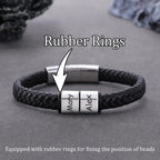 ThermoThrill Fathers Day Bracelet Gifts Custom Bracelets with 1-6 Beads Dad Gifts Customized Mens Bracelet Personalized Gifts for Men Husband