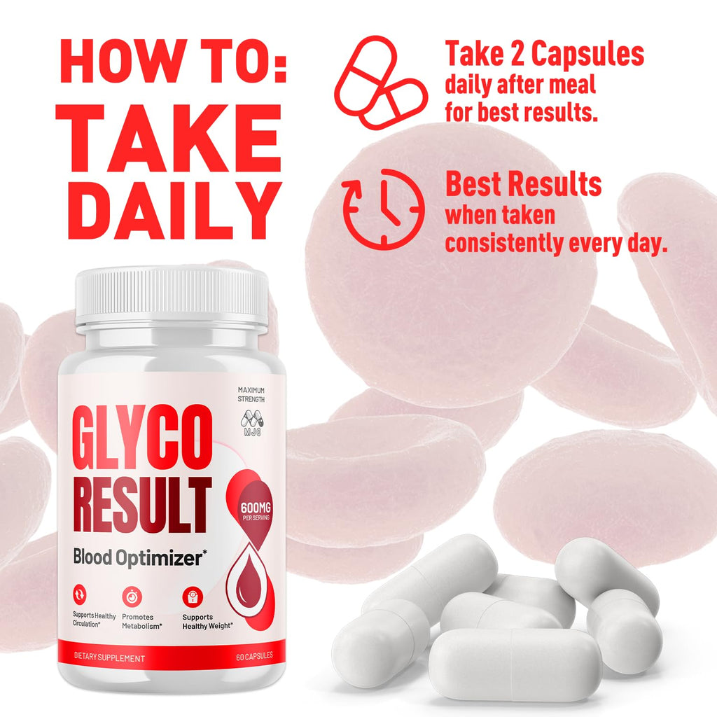 Glyco Result Capsules, Official GlycoResult Pills with All Natural Ingredients, Advanced Overall Health & Wellness Vitamin Support Supplement with Maximum Strength Multivitamin Support (60 Capsules)