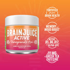 BrainJuice Nootropics Brain Support Supplement, Gluten Free Powder for Energy and Focus, Drink Mix with L Theanine, Alpha GPC, Vitamin B, Organic Green Tea Extract (Active Pomegranate Acai)