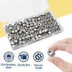 Vifmy 1/4-20 Lock Nut, 110Pcs Stainless Steel Nylock Insert Locking Nuts