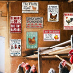 8 Pack Chicken Coop Accessories, Funny Chicken Coop Metal Signs Outdoor Decor Chickens Farm Personalized Tin Sign Chicken Gifts For Lovers House Decor 8×12 Inch