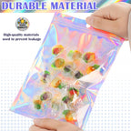 JETMORE 100 Pcs Mylar Bags, Holographic Bags, Resealable Bag for Small Business, Packaging, Sample Bag for Pen, Gift, Jewelry, Snack, Bracelets, Mothers Day Gifts (5.5x7.9in)