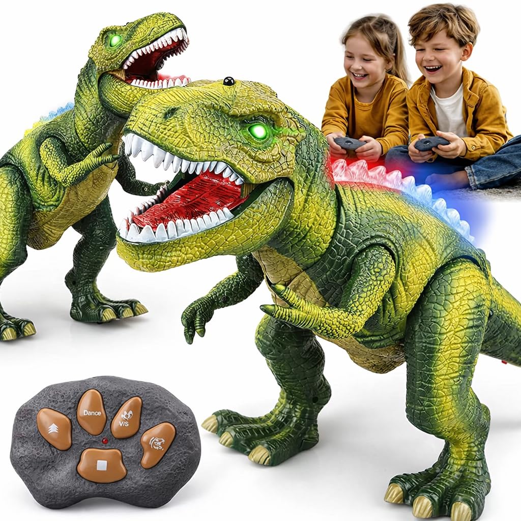STEAM Life RC Walking T-Rex Dinosaur Toy, Lights and Roar, Kids 3-8
