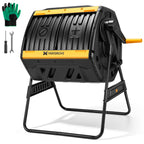 Maygrove Outdoor Compost Bin 53 Gallon, Dual Chamber Large Compost Tumbler for Garden Backyard, with 360° Rotating, Sliding Doors & Solid Steel Frame, Updated Instructions