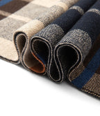 Villand Australian Merino Wool Tartan Knitted Scarf for Men, Plaid Winter Warm Thick Soft Neckwear with Gift Box, 12" W x 70" L (Camel Orange Tartan)