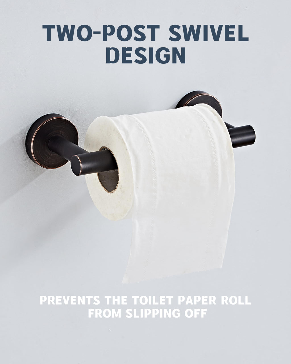 RARXTR Bronze Toilet Paper Holder SUS304 Stainless Steel Double Post Pivoting Toilet Paper Roll Holder Wall Mounted Toilet Tissue Holder for Commercial Bathroom RV Oil Rubbed Bronze